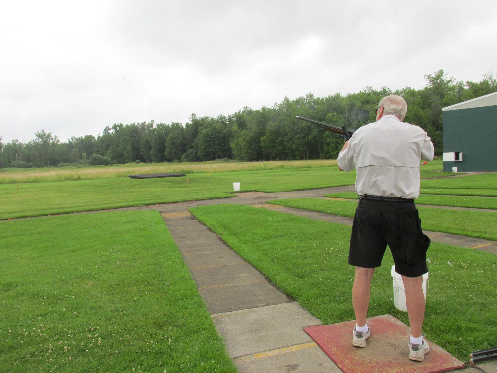 Shooter calling for a target on a trap field